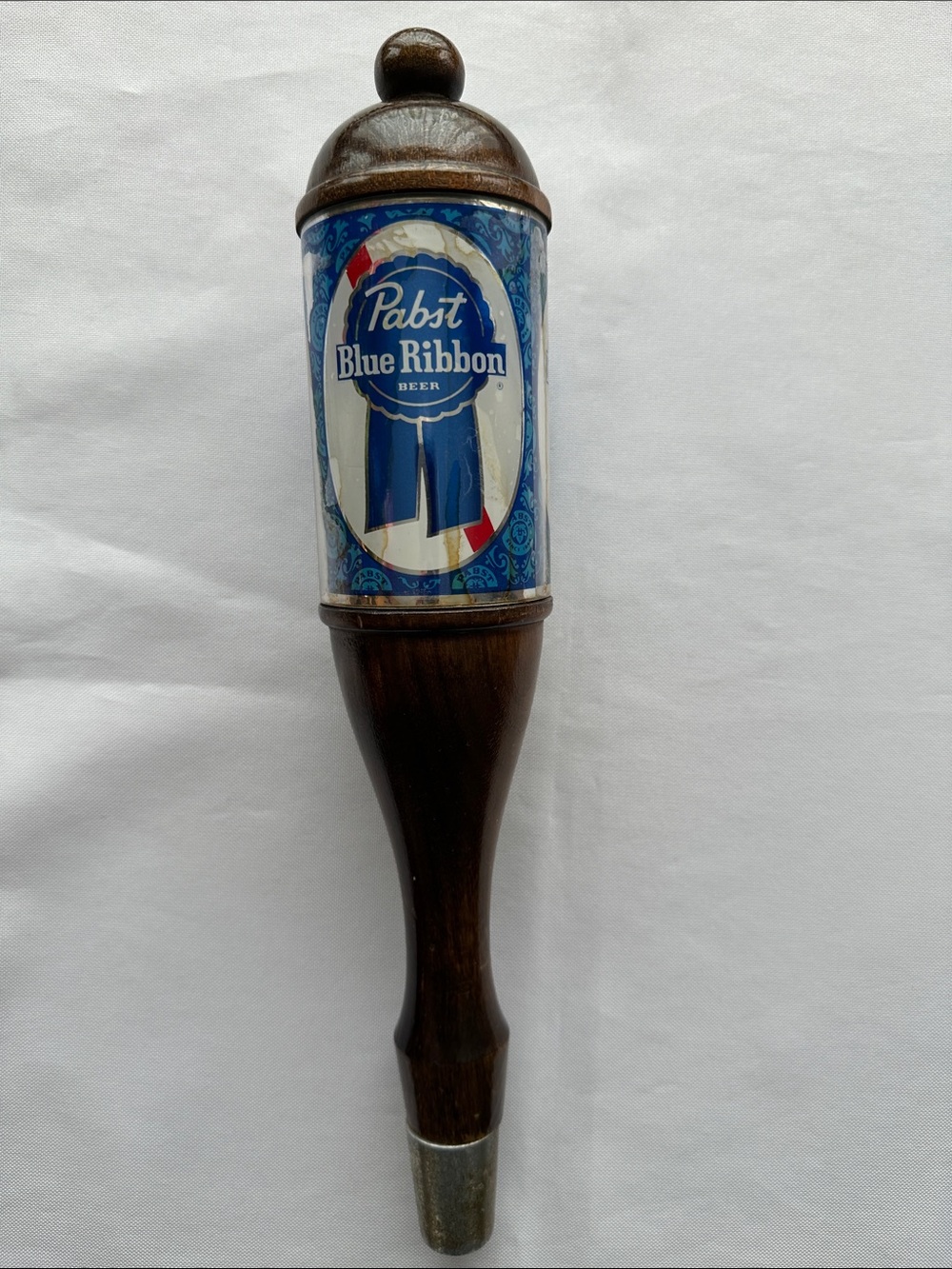Pabst Blue Ribbon Wooden Tap Handle - Blue Ribbon Graphic Breweriana 1970's - Picture 2 of 12